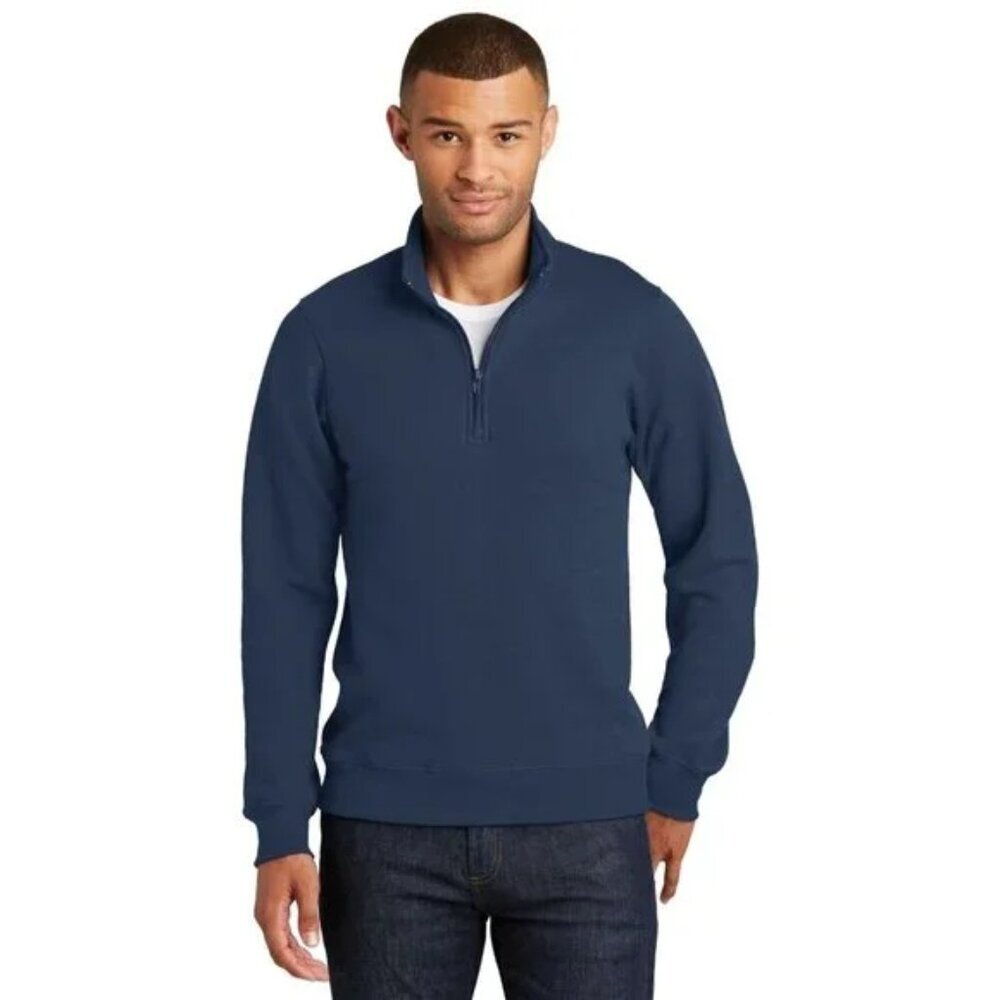 Banana Republic Men's XXL Blue 1/4 Zip Pullover Sweatshirt Cotton/Poly Blend NWT